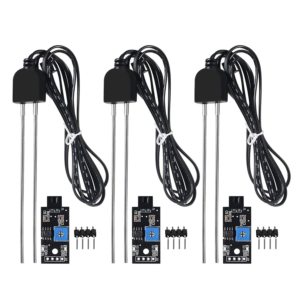 Sankaka 3 Sets Soil Moisture Sensor, With Probe, Module Digital Analog Signal Output For Garden Automatic