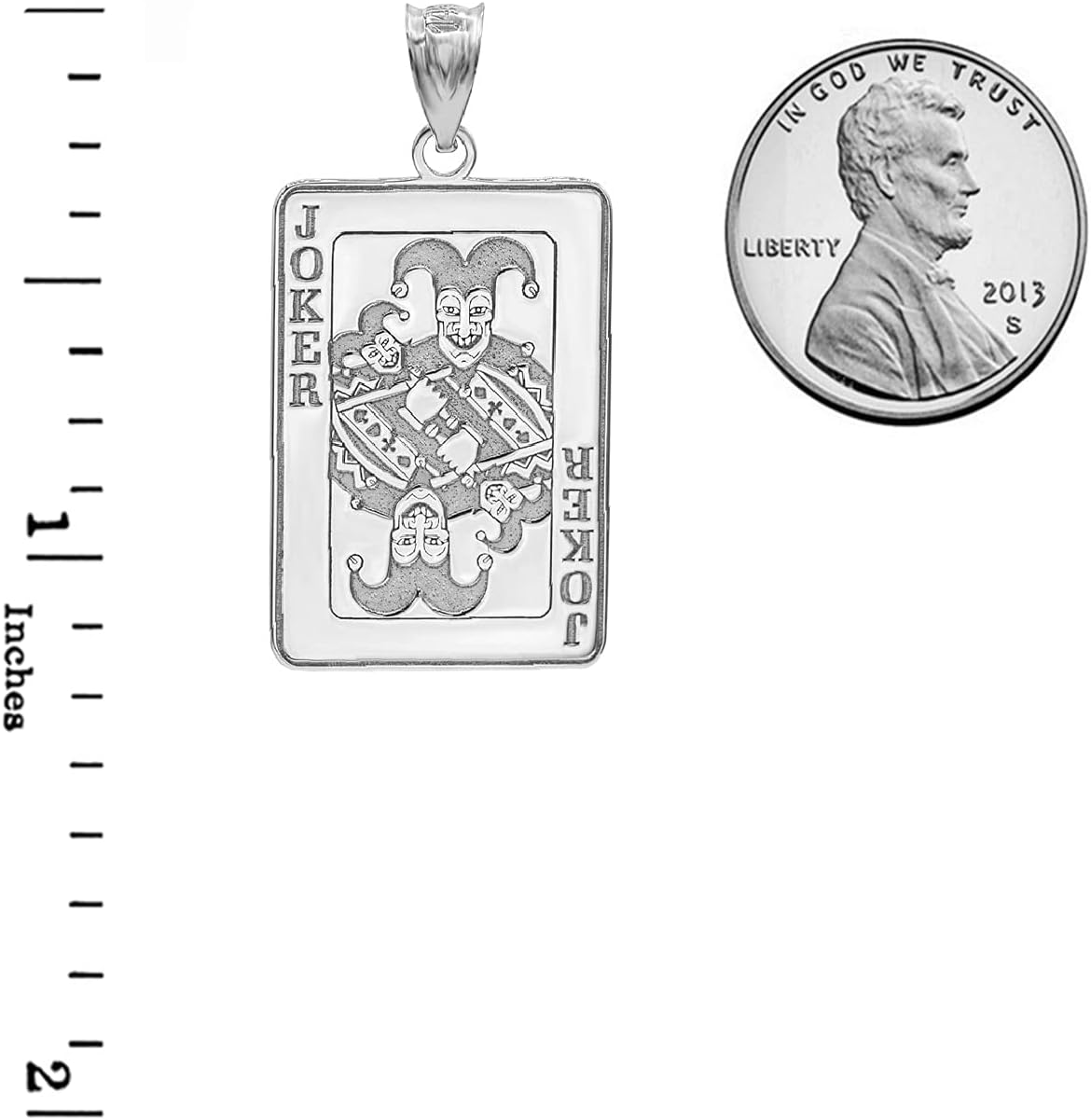 Certified 925 Sterling Silver Personalized Name Engraved Joker Playing Card Poker Charm Pendant