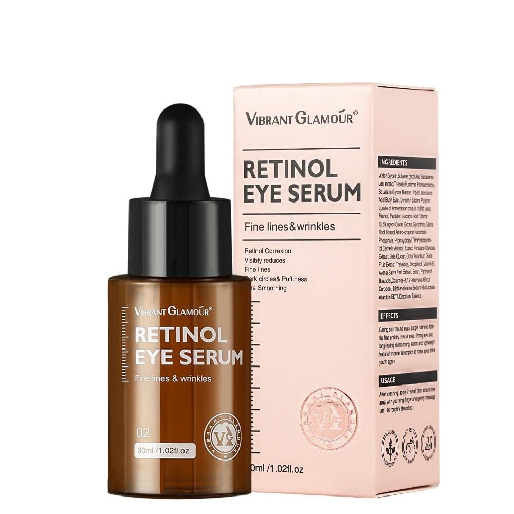 Retinol Eye Serum | Removes Dark Circles, Fade Fine Lines, Remove Eye Bags, Anti-Wrinkle, Anti-Aging, Firming & Brighten Skin | Retinol, Arbutin,Vitamin C & E Blended Eye Serum| 30ml