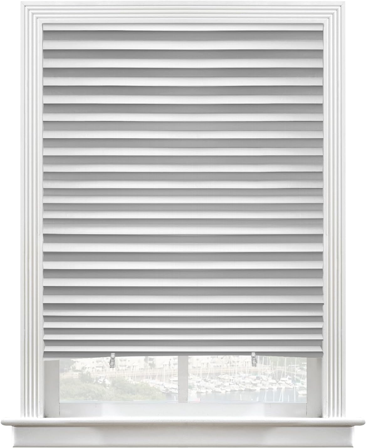 6 Packs Cordless Light Fully Blocking Pleated Shade Blinds Light Filtering 36 in x 72 in Easy to Cut and Install, White