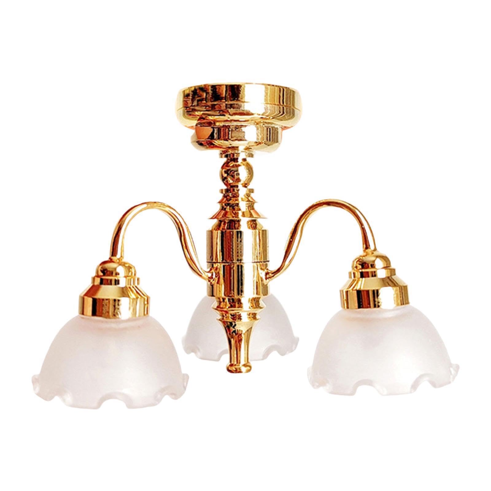 Lampadario per casa delle bambole, fatto a mano, materiale per scenografie, camera da letto, soggiorno, sala da pranzo, materiale per oggetti di scena fotografici. Il , Stile A