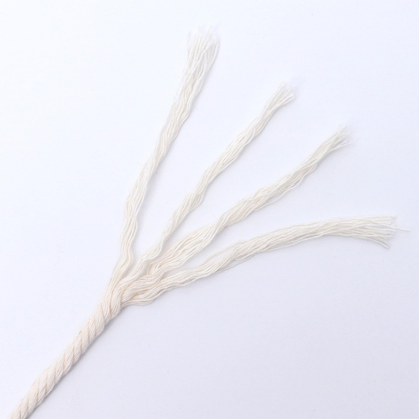 3 Rollen Makramee-Kordel 3 mm/4/5/6 mm x 300 m, natürliches Makramee-Seil, Baumwollschnur, 4 Stränge, gedrehtes, weiches Terrassenseil zum Aufhängen an der Wand, Heimwerken,Beige-5 mm