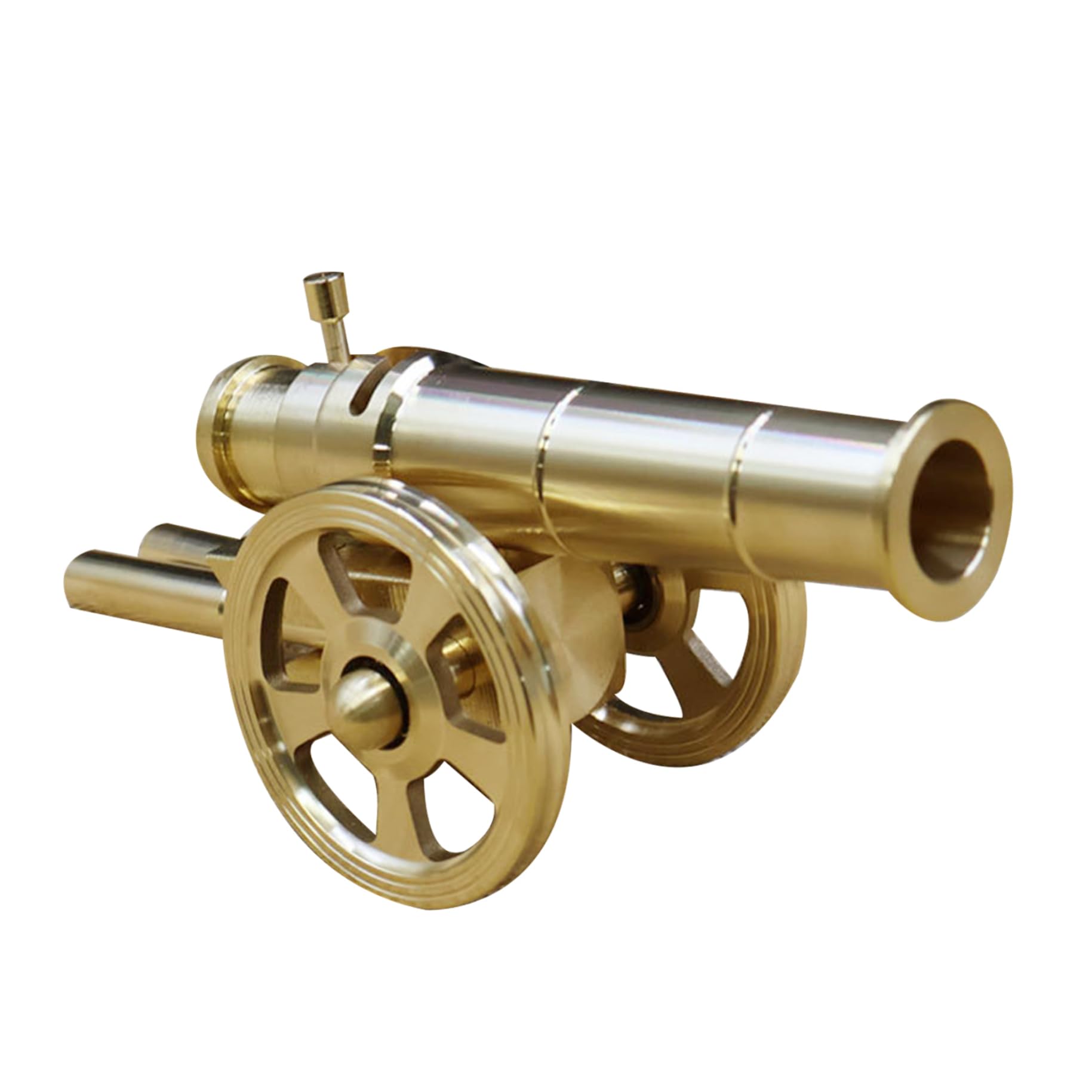 Uanqfegy Yellow Mini Cannon Decor, Simulation Brass Cannon Shelf Decoration, Reusable Tabletop Ornament Housewarming Gift/5.5X2.8in