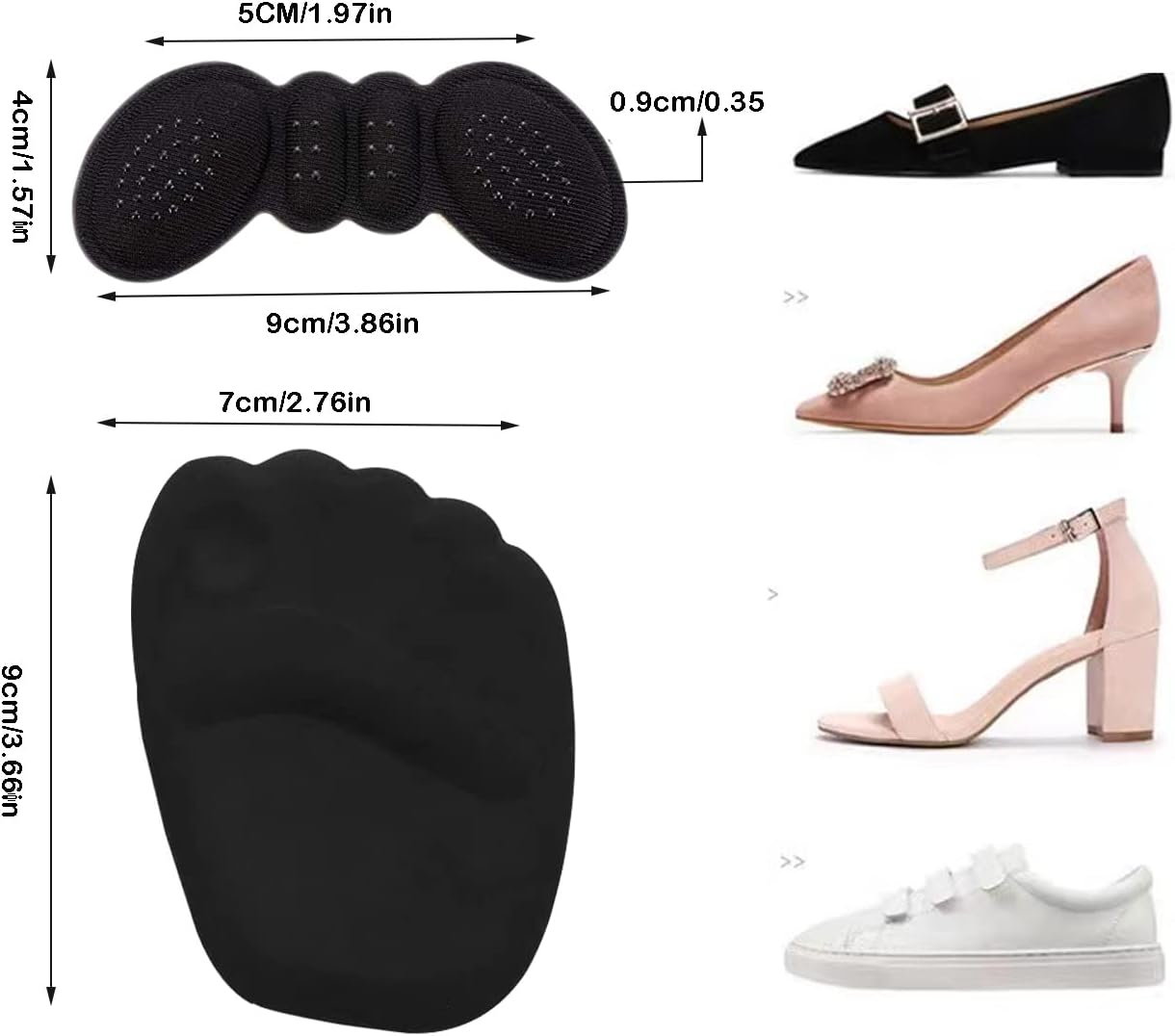 Heel Grip, Gel Insole, Anti-Slip Insole, Padded Insert, Prevent Women's Shoes from Too Big Heel, Blister Foot Care Kit - Image 5