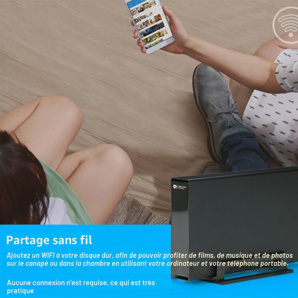 Boîtier Portable pour Disque Dur SSD 3,5, USB 3.0 RJ45 Ethernet NAS réseau de Stockage de Serveur de Streaming pour boîtier, Prise européenne