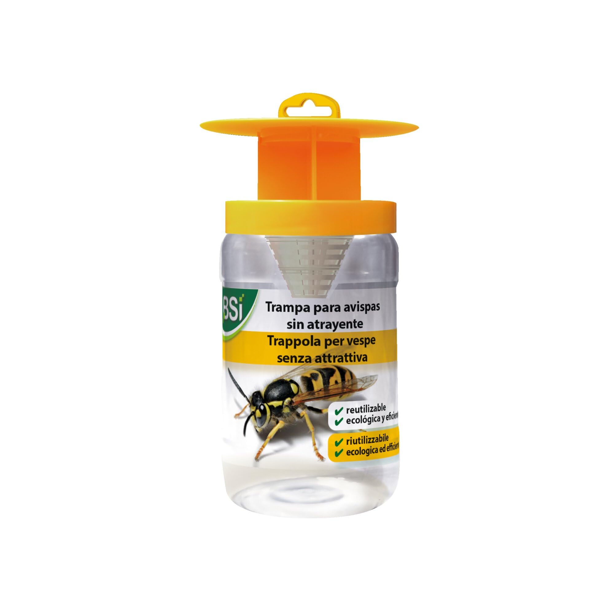 BSI - Potente Trampa para Avispas y avispones - Apta para avispones asiáticos - Natural - Reutilizable