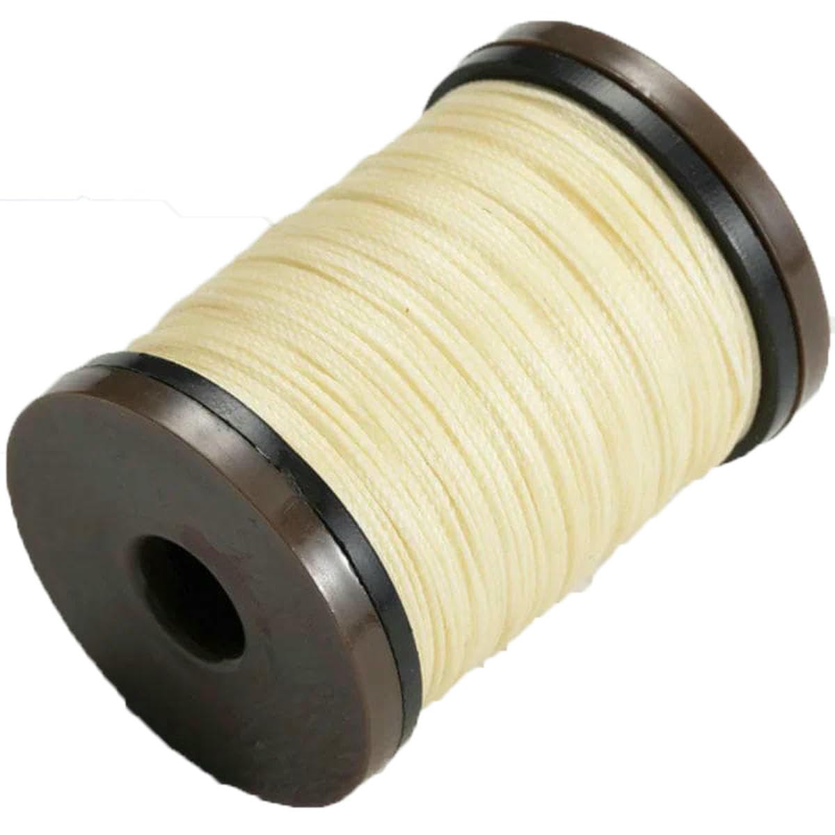 0.4/0.5/0.6/0.8mm Round Waxed Thread for Leather Craft Sewing and Jewelry Handmade Braided Polyester Cord Wax Coated Strings-02- Beige-0.5mm 90m