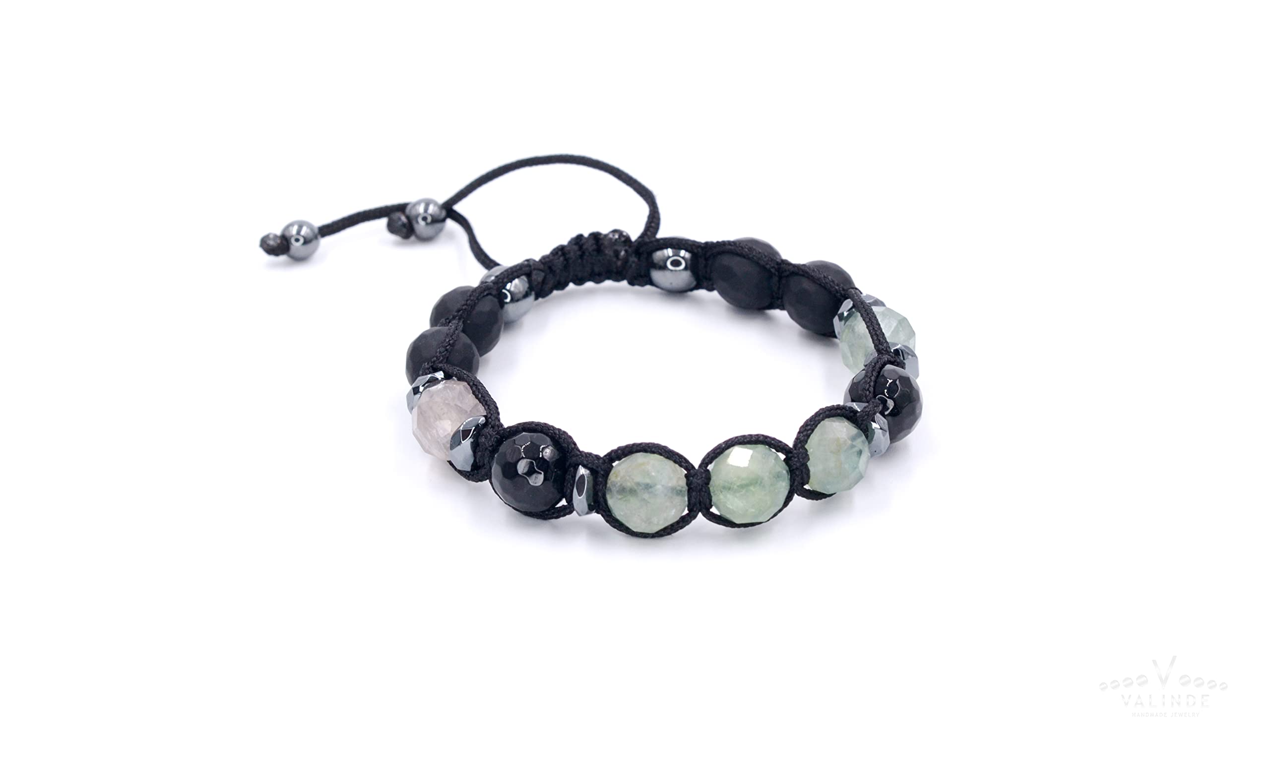 Herren Edelstein Armband | Armband für Mann mit Edelsteinen | Fluorit Onyx Achat Hämatit | Makramee Bracelet | Geschenk für Mann| Handgemacht | LIMITED EDITION