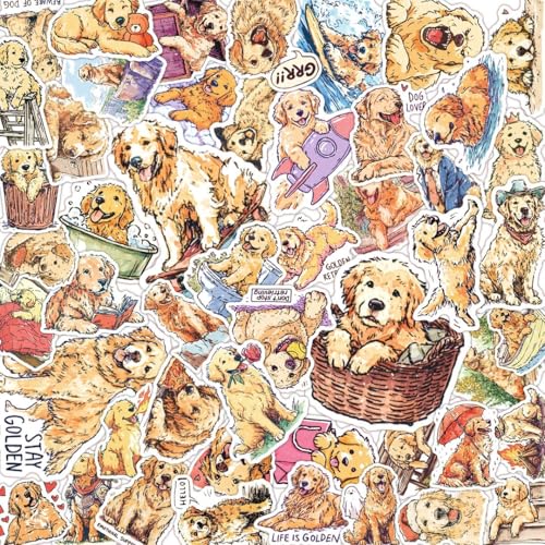 100 PCS Golden Retriever Stickers Pack – Waterproof Dog Decals