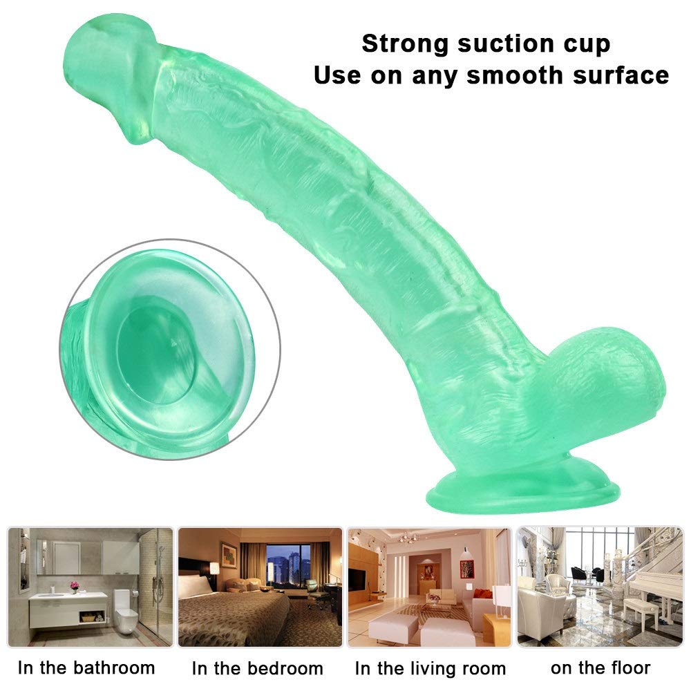 ZJMZS Dîldɔ 10.23 Inch Realistic Safe Material Māssage Toys for Women Mássage Relaxation with Suction Cup Pennis G-sporrt Amal Plug Adult for Women (Color : Green)