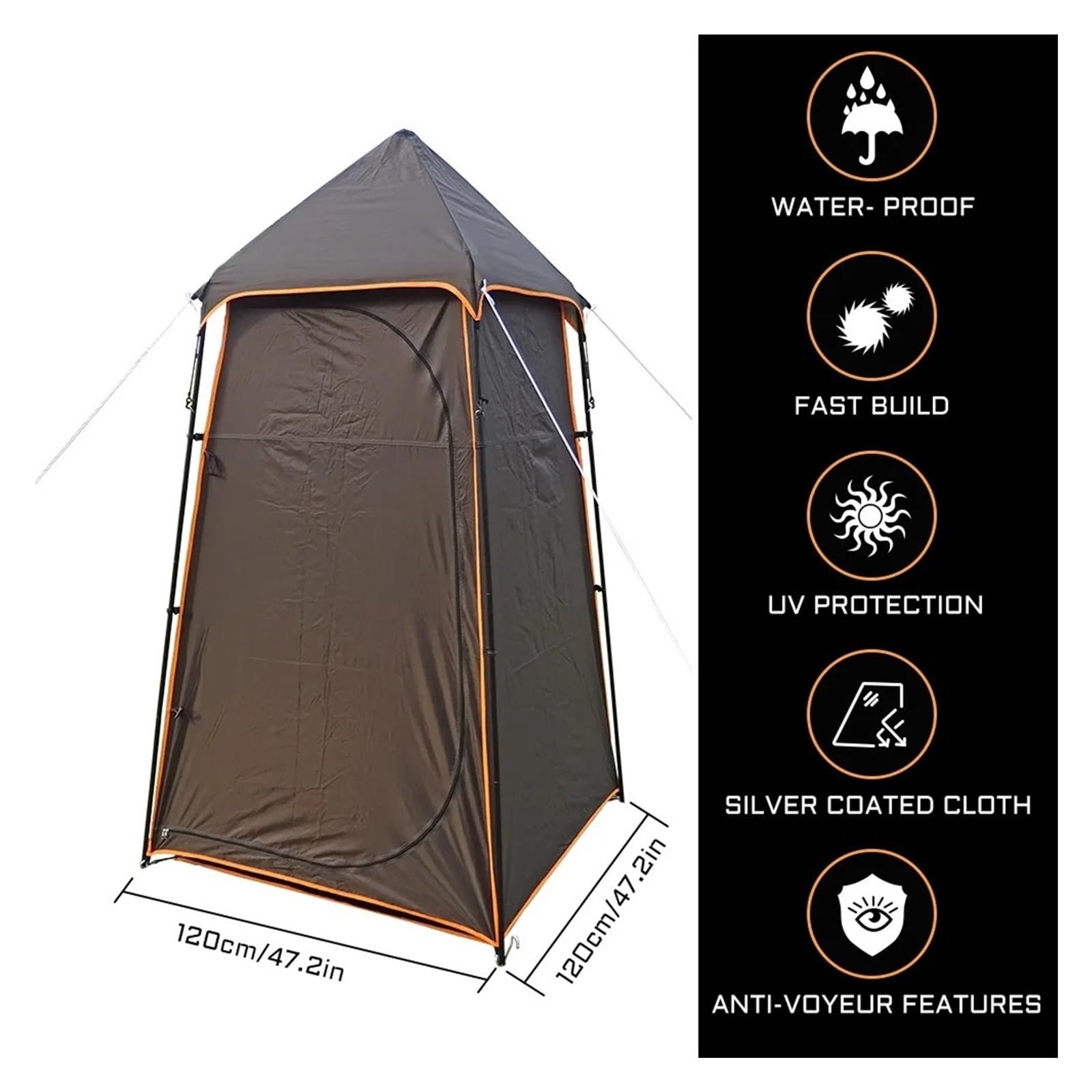 namiot prysznicowy na kemping, Przenośny, rozkładany namiot prysznicowy Shelter Camping Beach Brown