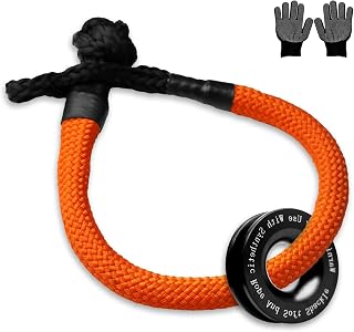 Long Synthetic Soft Shackle & Winch Recovery Ring Kit, 1'' x 36'' Recovery Soft Shackle(66,000Lbs Breaking Strength), Snatch Recovery Ring for ATV UTV Off-Road Vehicles