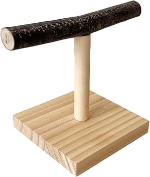 Amazon | 卓上鳥プレイスタンド、木製鳥止まり木プラットフォーム