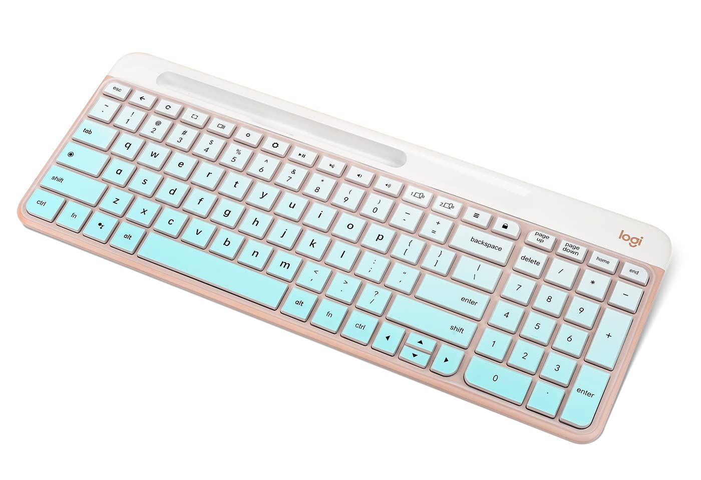 Keyboard Cover Skin Compatible with Logitech K585 Slim Wireless Keyboard, Logitech K585 Multi-Device Bluetooth Keyboard Protector - Gradual Mint