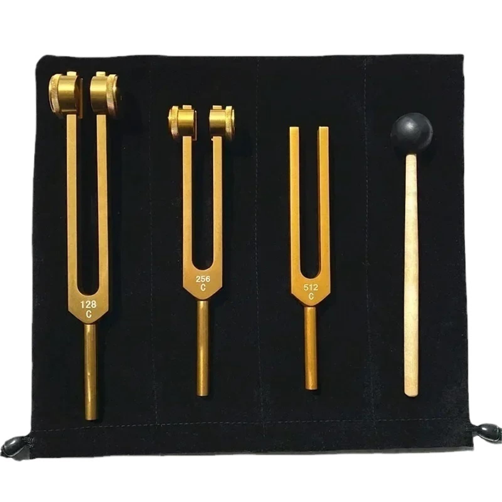 3PCS Diapason Set 128 256 512 Hz Yoga Diapason Meditazione Gruppo di Alluminio Lenitivo Rilassante Percussioni Musicali per Yoga(Golden)