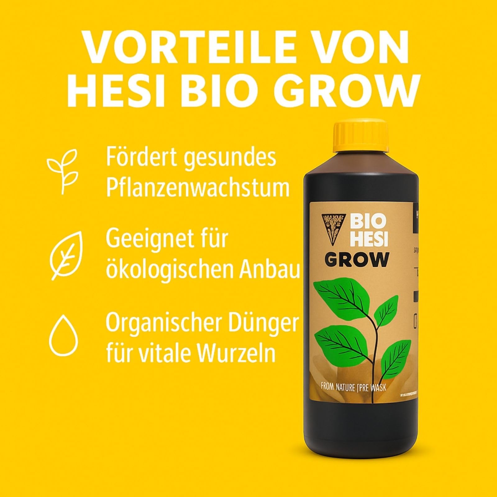 Weedness Hesi Bio Grow 5 Liter Wachstumsphase - Grow Dünger Naturdünger Zimmerpflanzen Flüssig Organischer