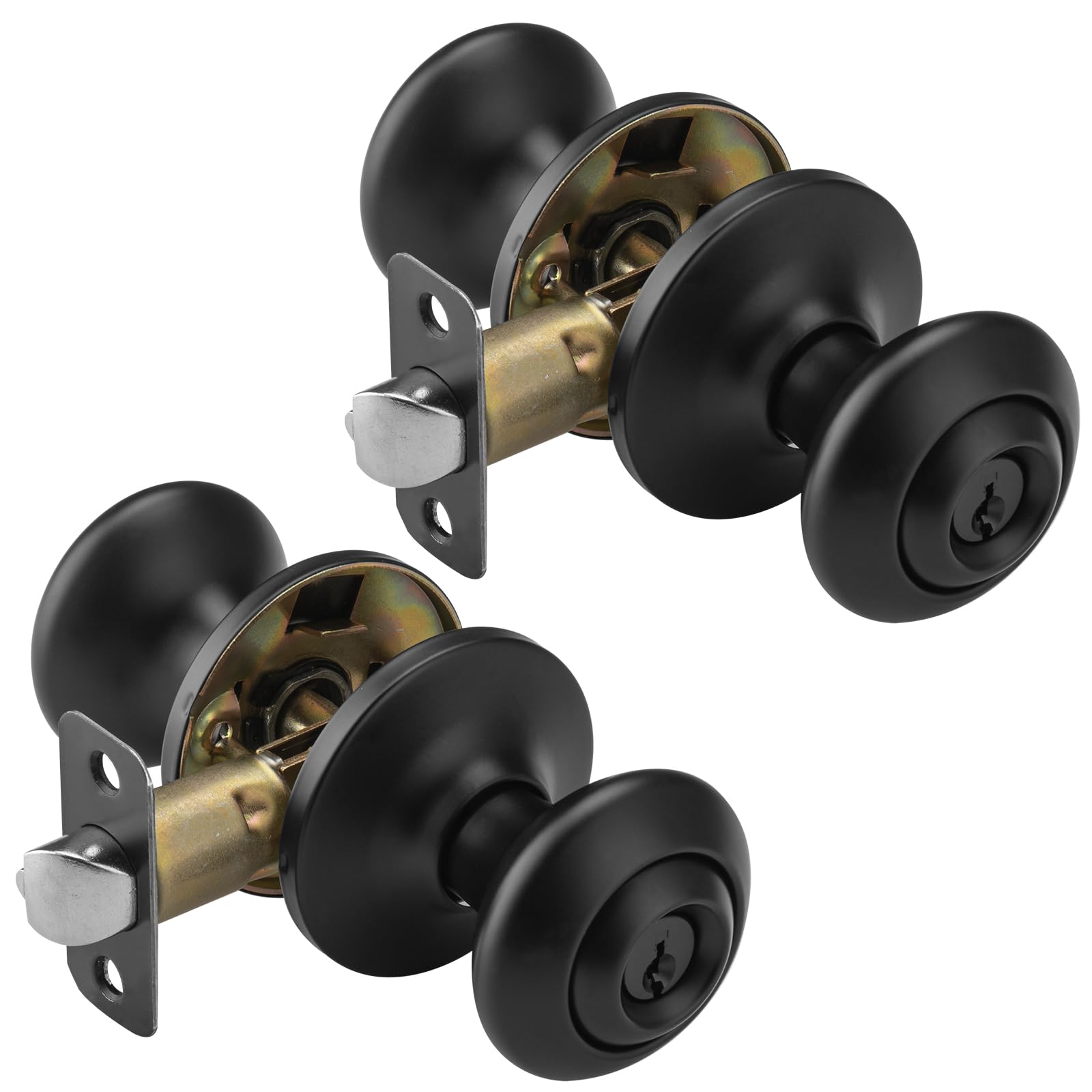 Vintage Black Door Knob with Lock - Buy Now -16