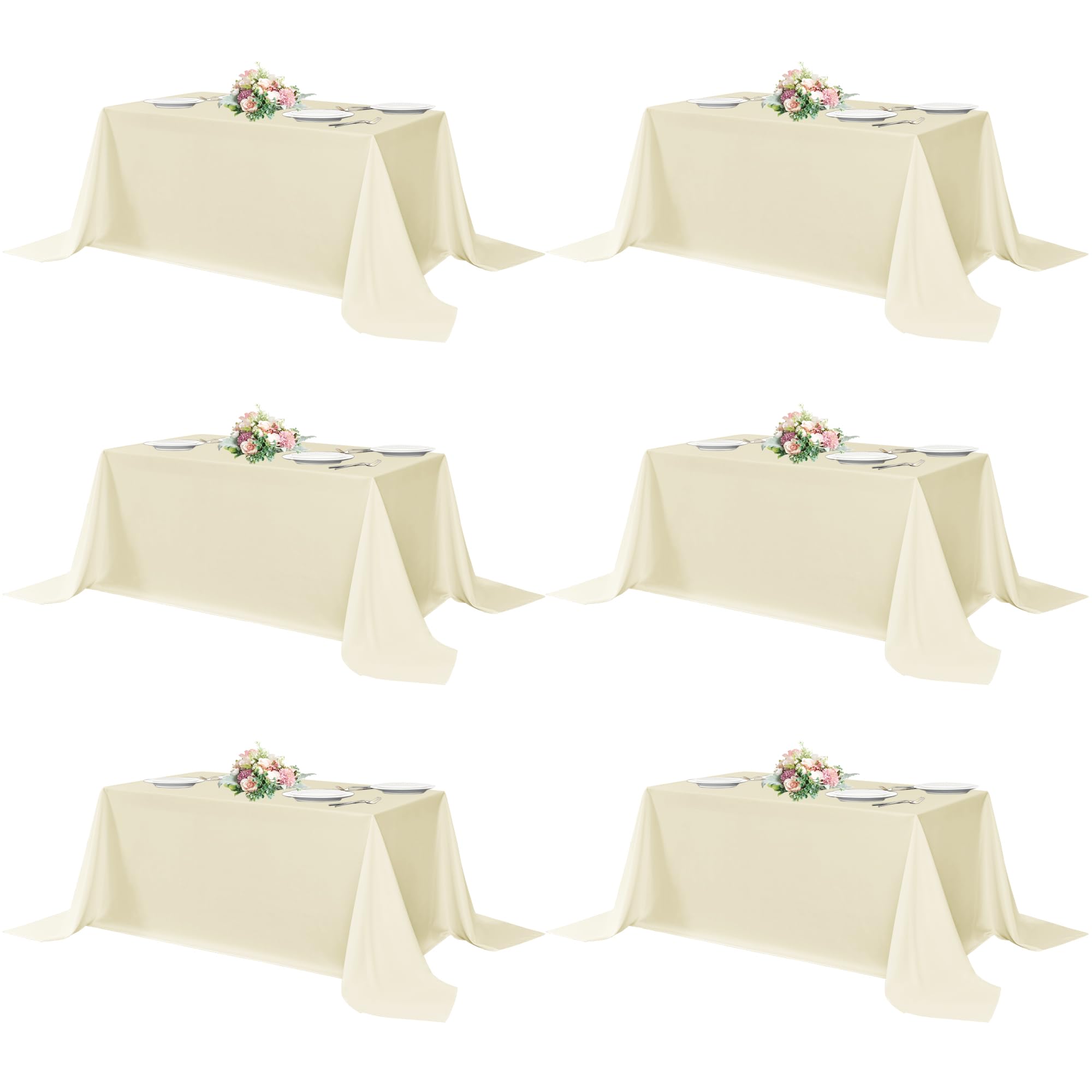 le ruban.。.:⋈* ~ blanc・ecru ~ Amazon.com: sancua Rectangle Tablecloths 6 Pack - 90x132 Inch