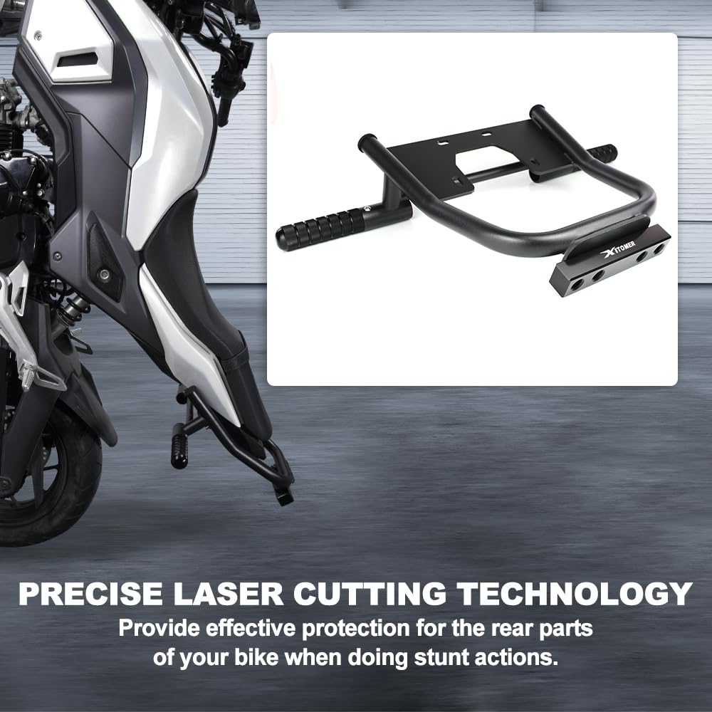 Xitomer Steel Subcage With Scrape Bar For Honda Grom 125/MSX125 2016-2020 - Stunt Protection, Rear Footrests, Wheelie Bar - View #6