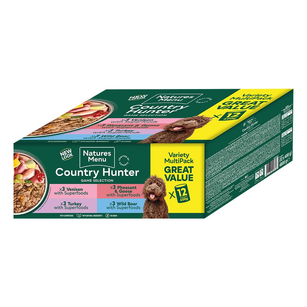 Natures Menu Country Hunter Game Meat Selection Dog Food - 12 x 400g
