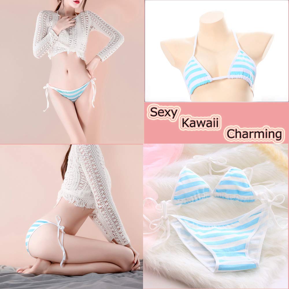 SPORCLO Cute Sexy Anime Lingerie Bra and Panty Set Lolita Cosplay Micro Underwear Suit Kawaii for Women: Cute Sexy Anime Lingerie Bra and Panty Set Lolita Cosplay Micro Underwear Suit Kawaii for Women