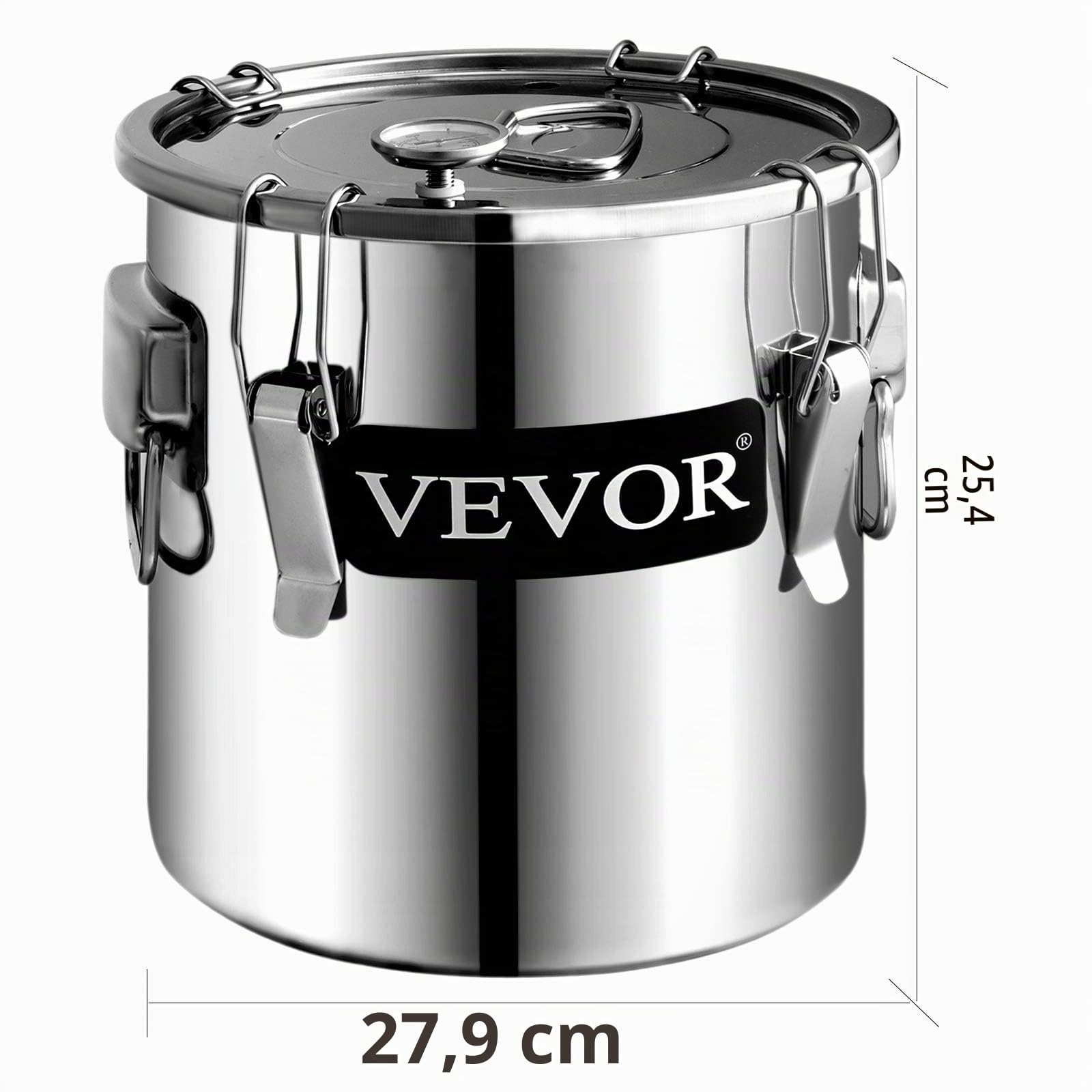 VEVOR La Caldaia per Acqua Distillata 3 Gal, La Caldaia per Acqua al Chiaro di Luna, per Acqua Distillata, Distillatore d'Acqua Alcolica, Distillazione del Vino 3 Gal, Acciaio(argento) e Rame Rosso