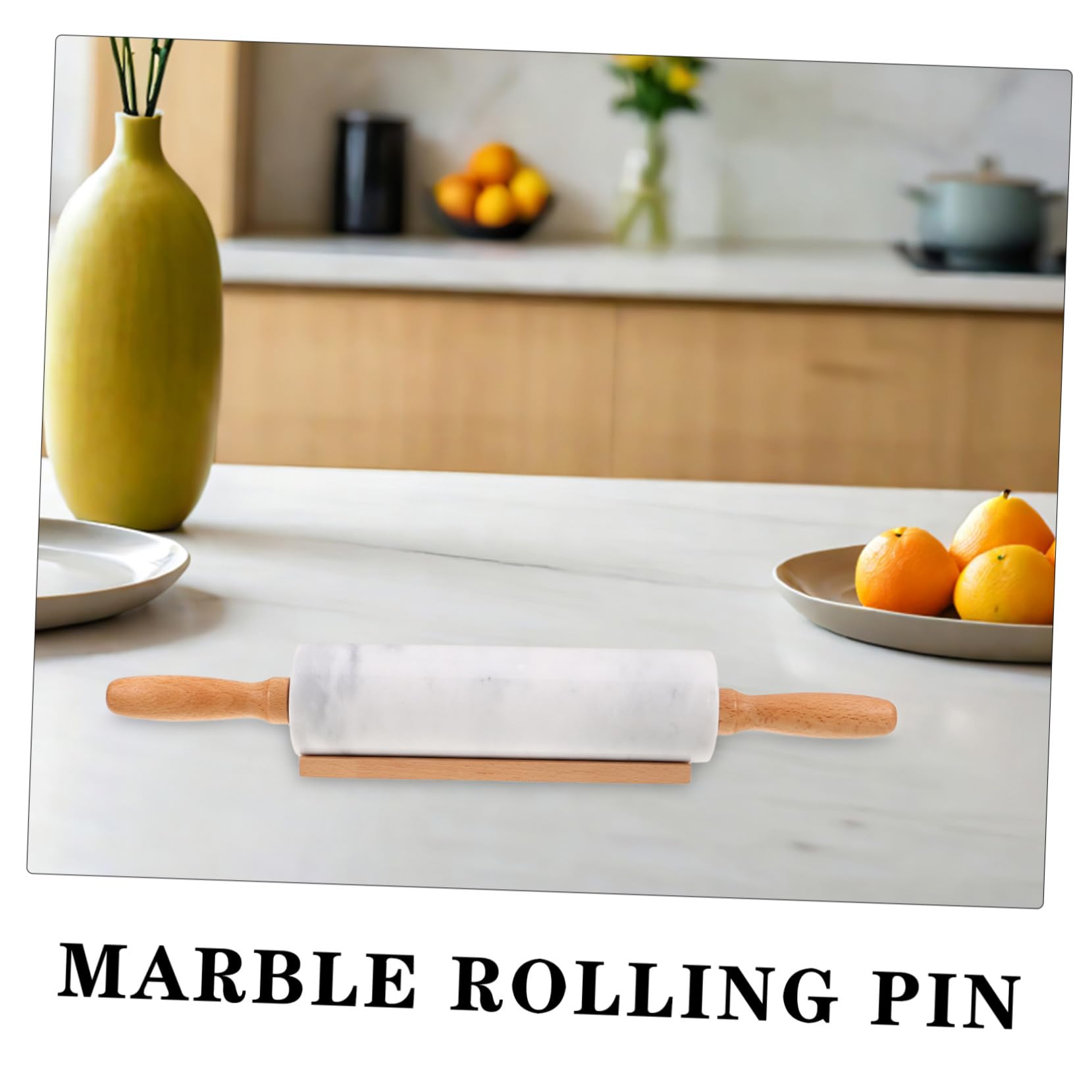 ARTIBETTER 3 Piezas Rodillo de Mármol para Repostería Rodillo Pequeño Antiadherente de Alimenticio para Masa Pasta Pizza y Pan Herramienta Resistente y Ergonómica para Cocina Doméstica y