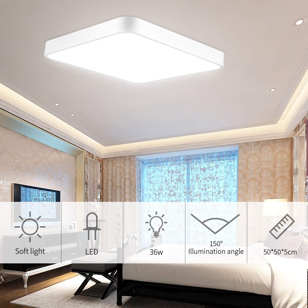 36W LED Ceiling Lights, AC85-265V 8000lm LED Flush Mount Lamp