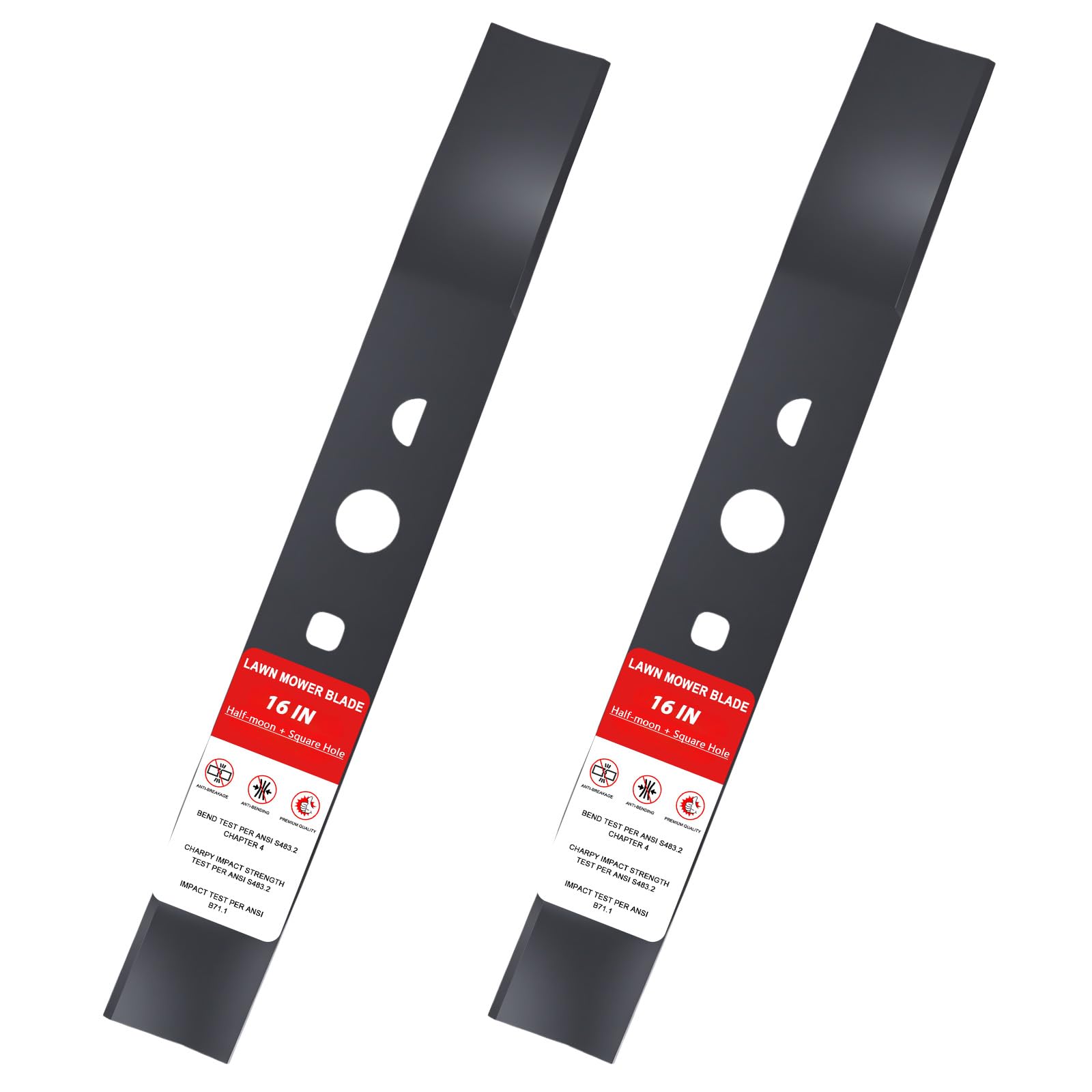 AC18160 - Cuchilla de repuesto para cortacésped, 16 pulgadas, compatible con cortadoras de césped inalámbricas Ryobi de 18 V sin escobillas P1190, hoja de acero de alta elevación, paquete de 2