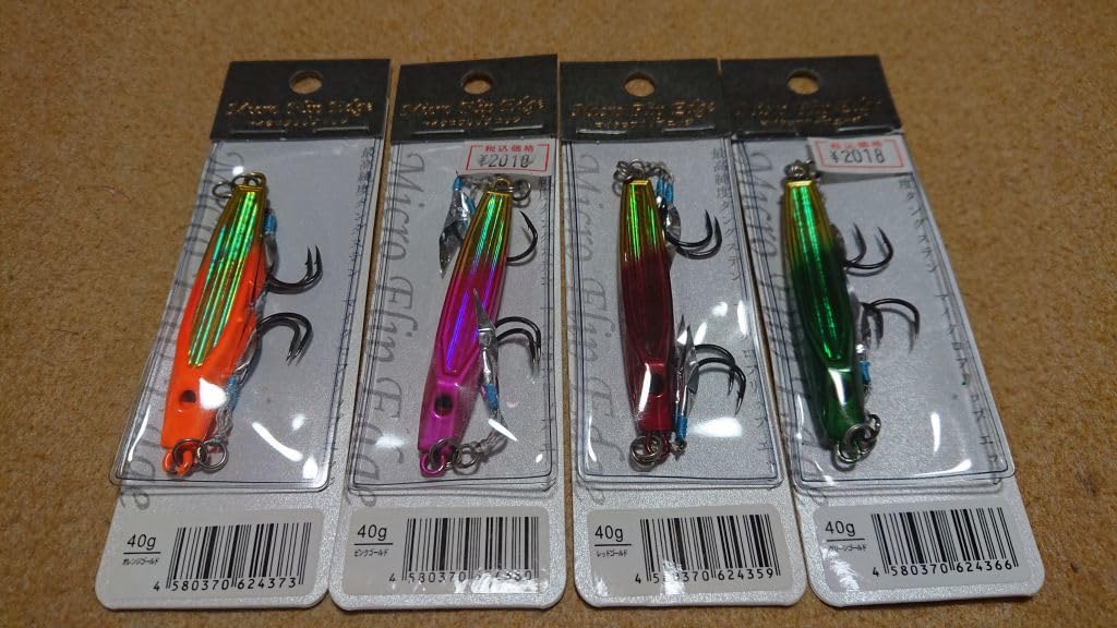 Gear Lab Tungsten Micro Flip Edge 1.4 oz (40 g), Set of 4, 4 Colors, Sea Bream Jig, Red Snapper Root Fish, Blue Fish Sea Bass