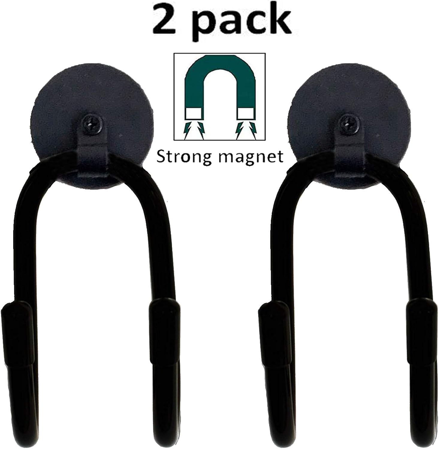 2/PK Magnetic Hanger Magnetic Hook Magnetic Storage Rack for Cowboy Hat, Hard hat, Cords,Tools,Bags,Towels, Shoes, Toys, Umbrella, Cap,etc - Strong Magnet - No Scratches to The Surface