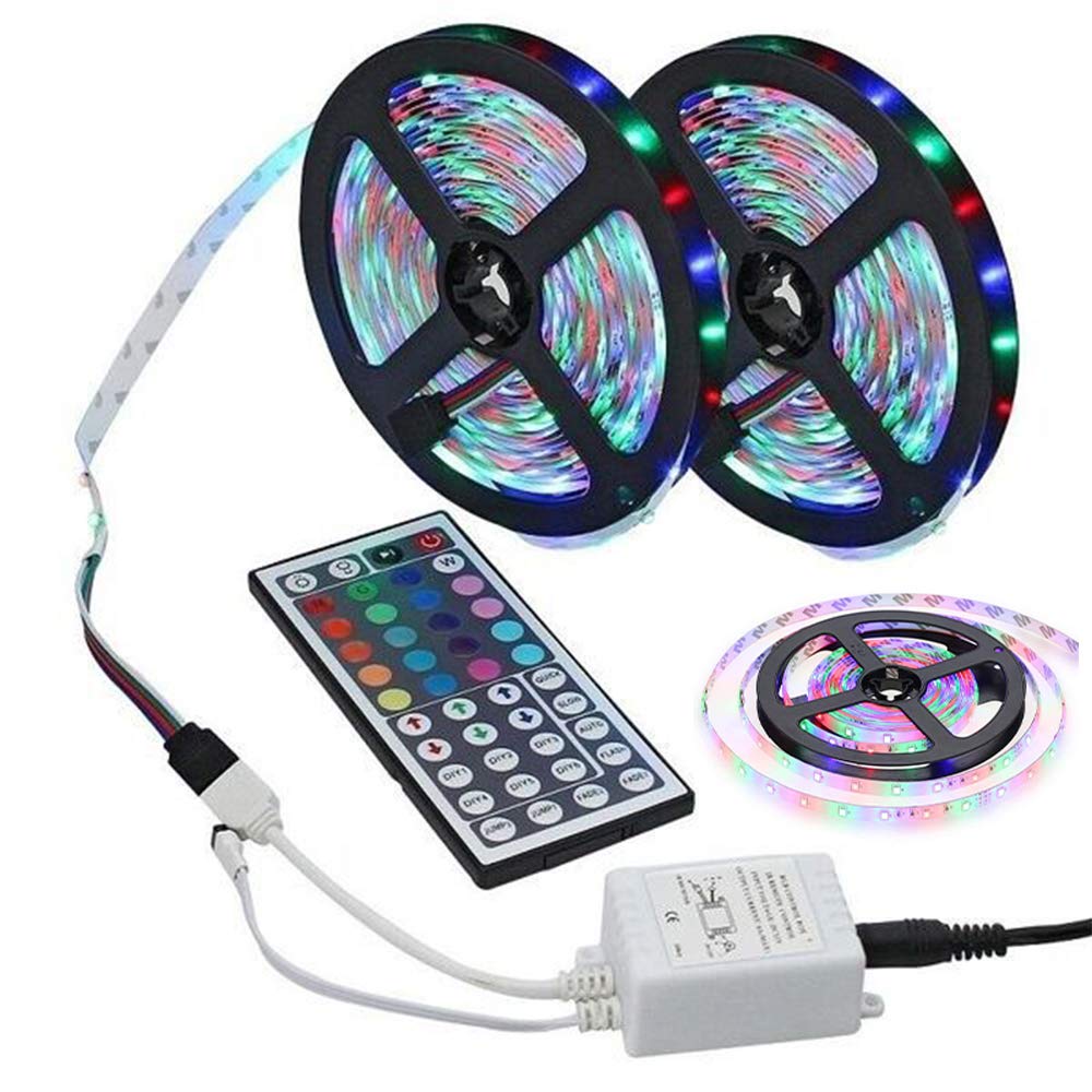 AKT 10M / 32.8ft Striscia LED Impermeabile Kit Luci SMD 5050 RGB 44 Key Infrared Controller per Casa Natale Nozze Festa Decorazioni