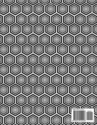 Notebook: Black-White Hexagonal Pattern Notebook, Large 8.5 x 11 - Image 2