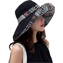 Women Wide Brim Sun Hats Metal Wired Edge Summer UV Protection Beach Fishing Hat for Hiking Garden Travel Chin Strap