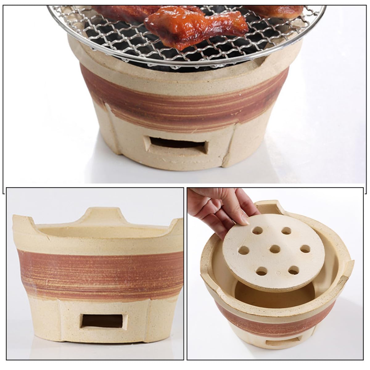 Mikikit Barbecue Esterno in Stufa Riutilizzabile Stufa Per Barbecue Compatto Accessorio Per Grigliare Per e Cucinare Carne Verdure