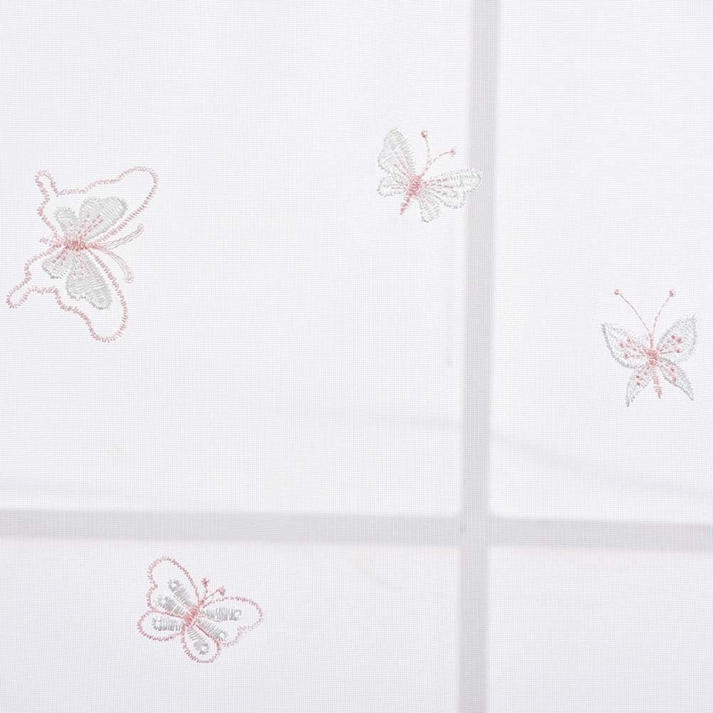 Curtain,Embroidered Voile Tie Blind Curtain Panel Kitchen Bedroom Sheer Semi Sheer Shade Rod Pocket Top/Pink/120Cm*140Cm/47"*55"