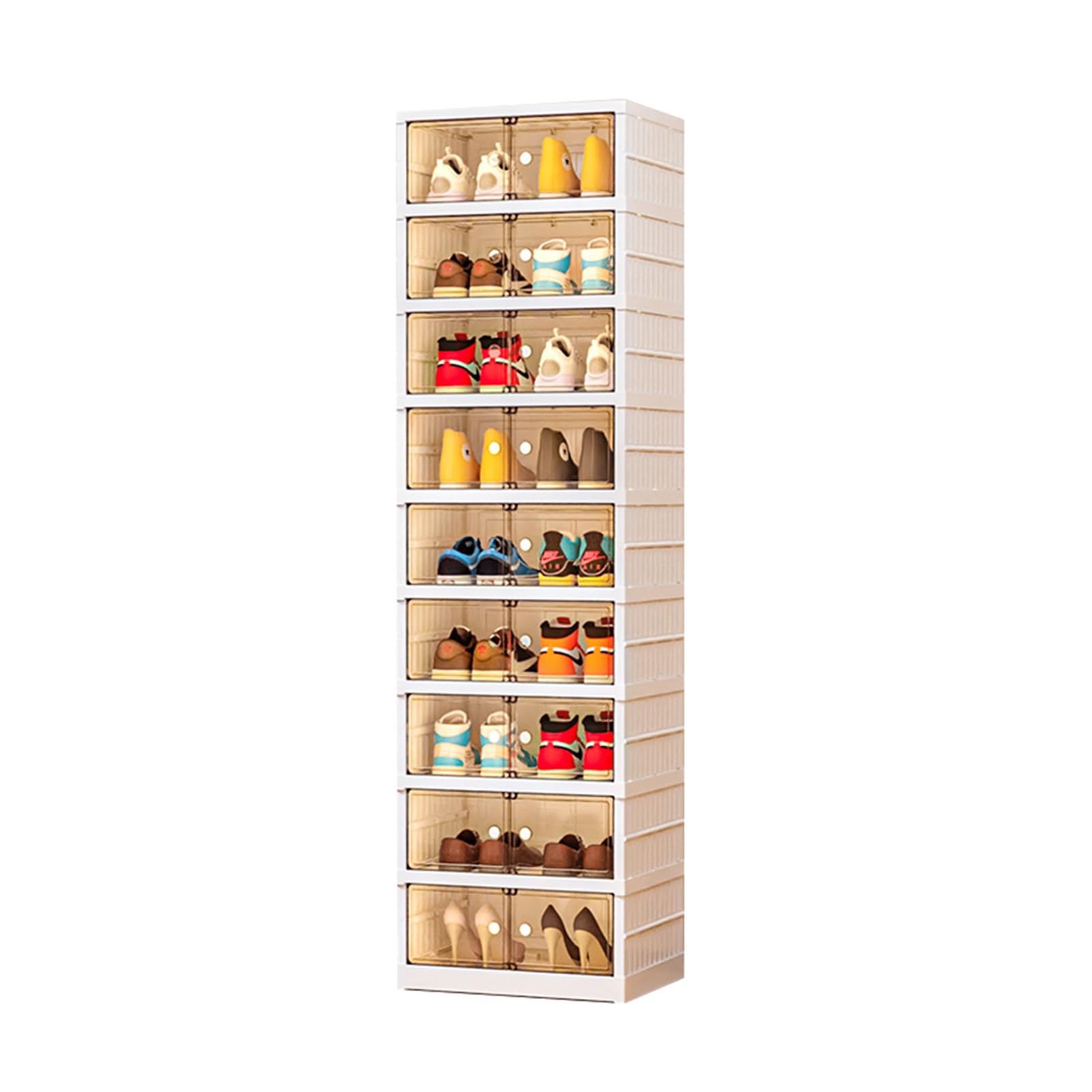 Boîtes de rangement pliables en plastique transparent à 9 niveaux pour une entrée ordonnée