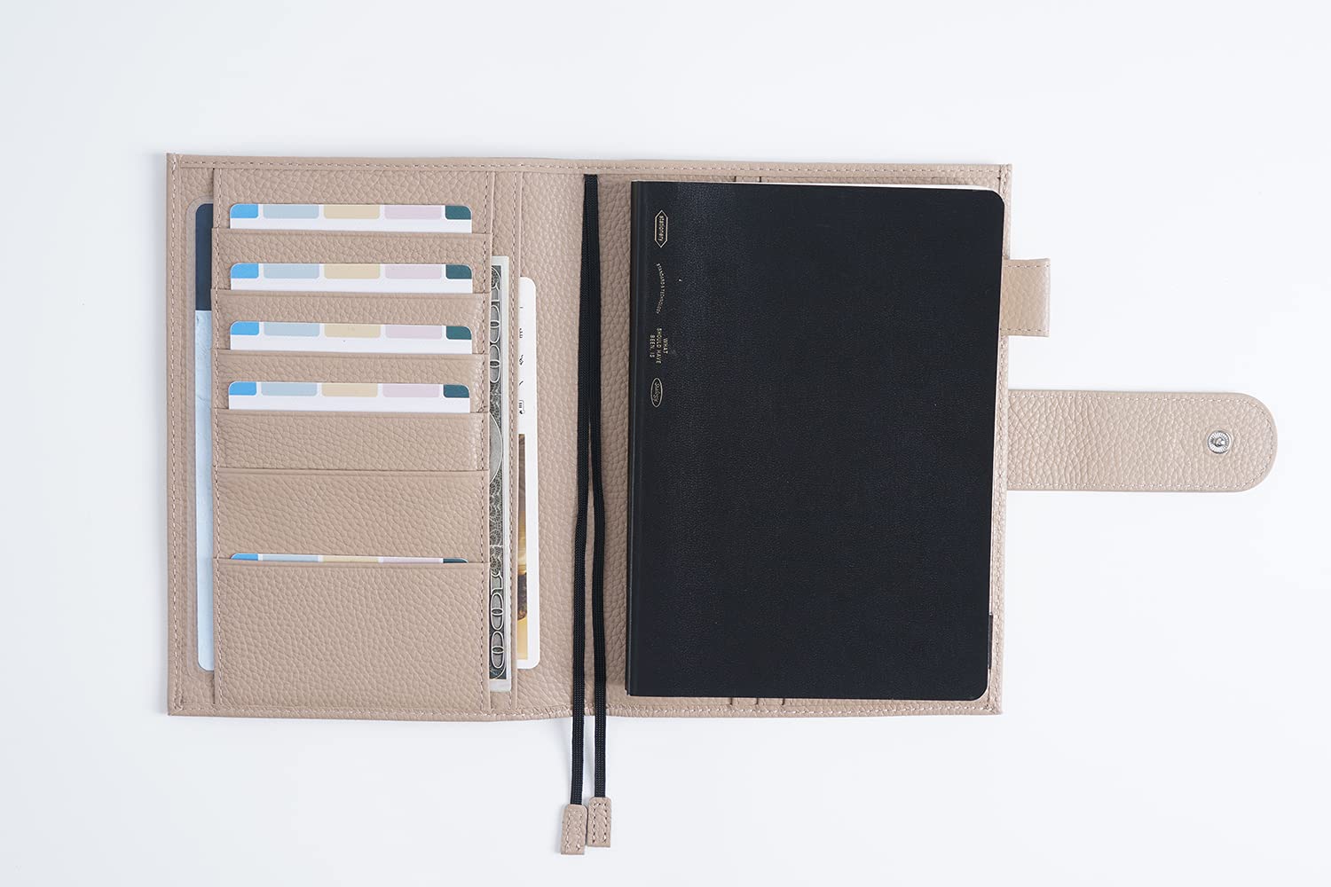 Moterm Leder Cover für Stalogy B6 - mit Rückentasche, Stiftschleife und Kartensteckplätze (Kiesel-Taupe)