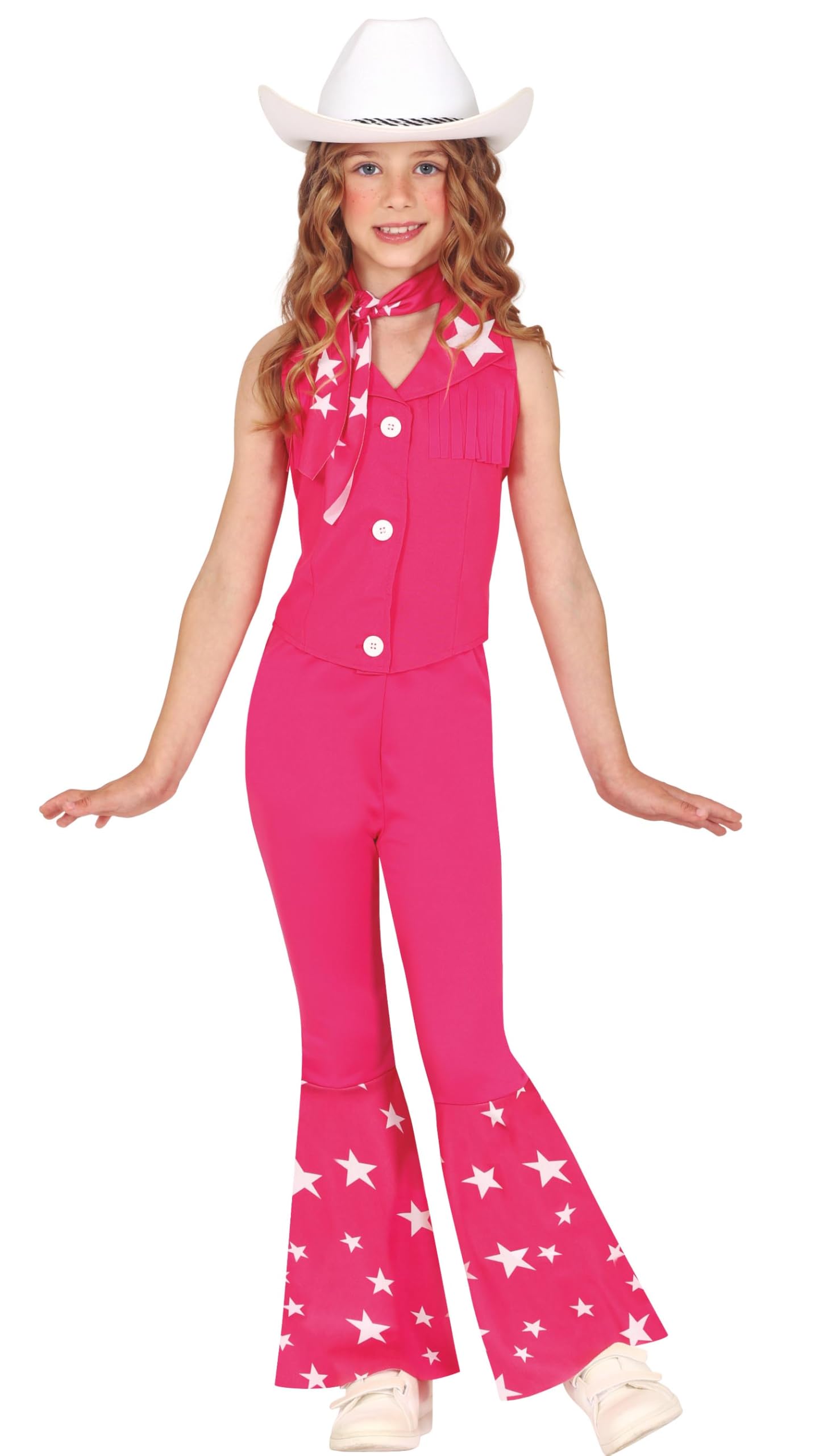 FIESTAS GUIRCA Pink Cowgirl Girls Fancy Dress Costume - Country Rodeo Doll - Kids Fancy Dress Costumes Girls - Girls Age 7-9 Years