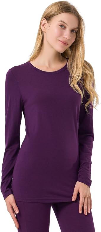 Merino Protect 100% Merino Wool Base Layer Women Thermals Underwear Lightweight Soft Long Sleeve Shirt for Hiking Skiing