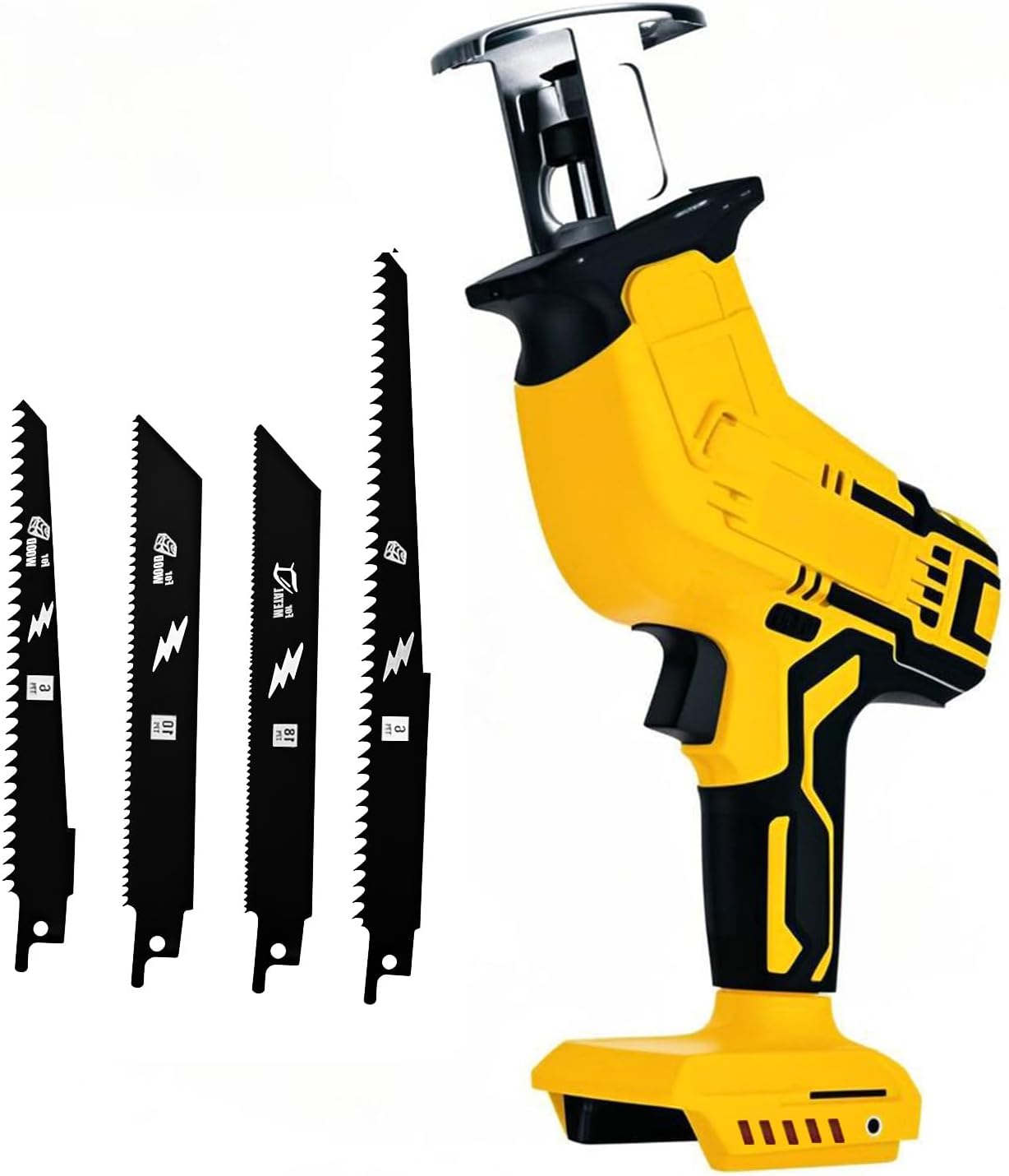 Reciprocating Saw for DeWalt 20V Battery, One-Handed Cordless Recipro Saw 0-3500 SPM Variable Speed, Easy Blade Change, 4 Blades for Wood/Metal/PVC Cutting(No Battery)