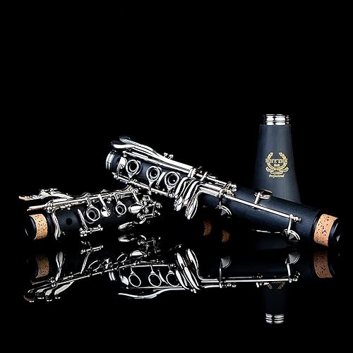Miniatura 9 de Rhythm Bb Clarinete 17 teclas de níquel, banda de viento de madera y orquesta, instrumentos musicales para principiantes, incluye estuche, soporte,