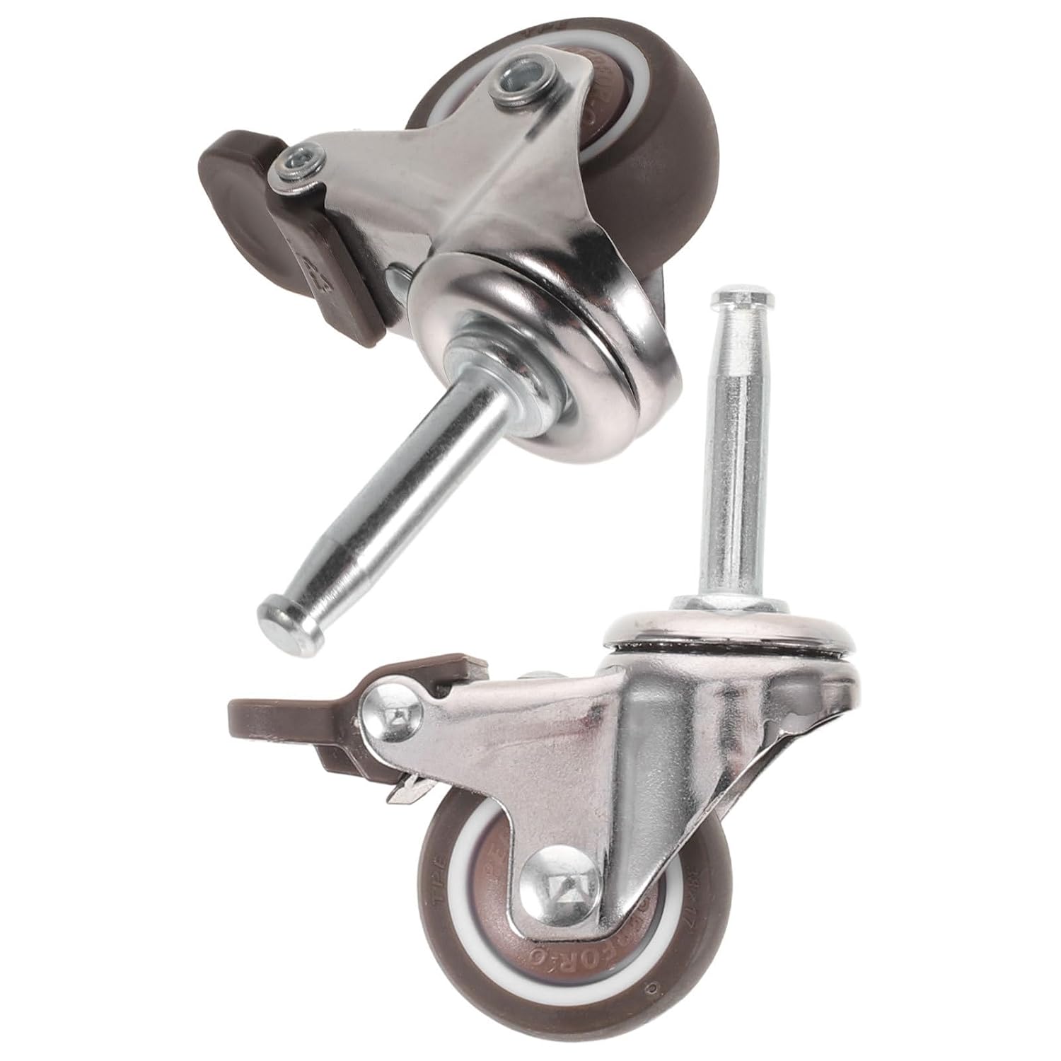 LABRIMP Stainless Steel Stem Casters Wheels Heavy Duty 2pcs 1.5 Inch with M8x38mm Shaft for Diaper Changing Tables and Stainless Steel Tables for Hospital Bed Setting and Homes