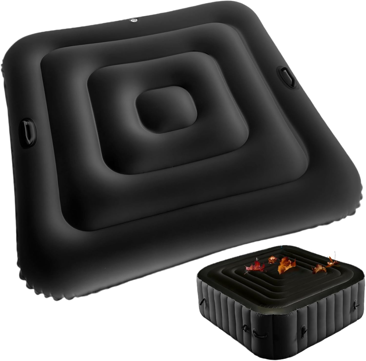 Hot Tub Cover, Inflatable Hot Tub Cover, 53" PVC Square Spa Covers with Handle, Windproof & Rainproof Lid for Backyard, Deck, Patio & Outdoor Relaxation, Insulated