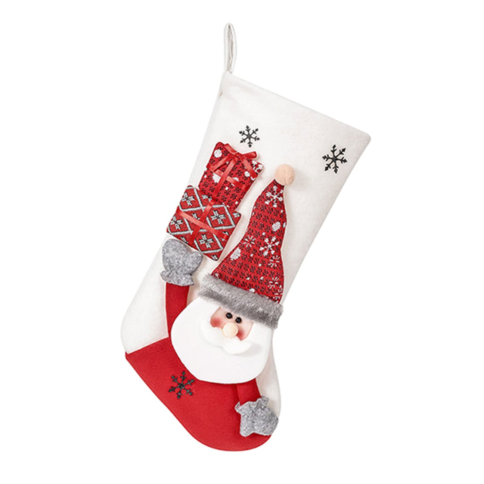 Hsioluted Christmas Santa Elk Stocking Pendant Tree Decor Filled Gift Wrapping for Children ' s Candy Indoor Family Christmas Tree Decor