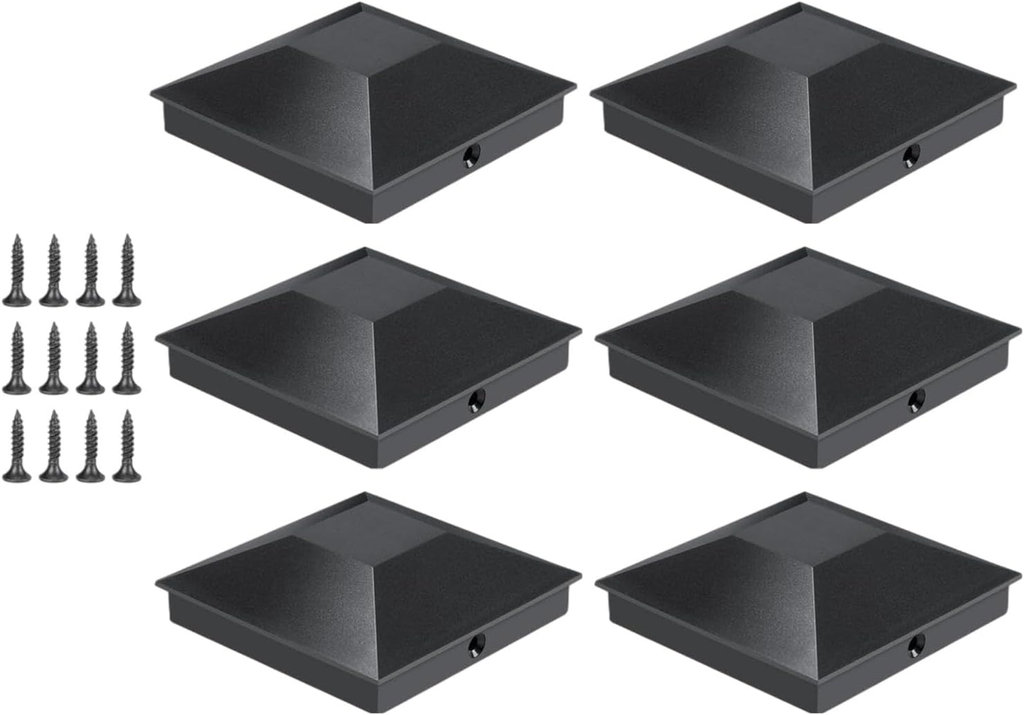 CALANDIS™ 6Pcs Pyramid Post Caps Covers for 4x4 Deck Garden Decking Fence Post Toppers