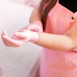 ForPro Professional Collection Disposable Nitrile Gloves, Chemical Resistant, Powder-Free, Latex-Free, Non-Sterile, Food Safe, 4 Mil, Pink, X-Large, 100-Count