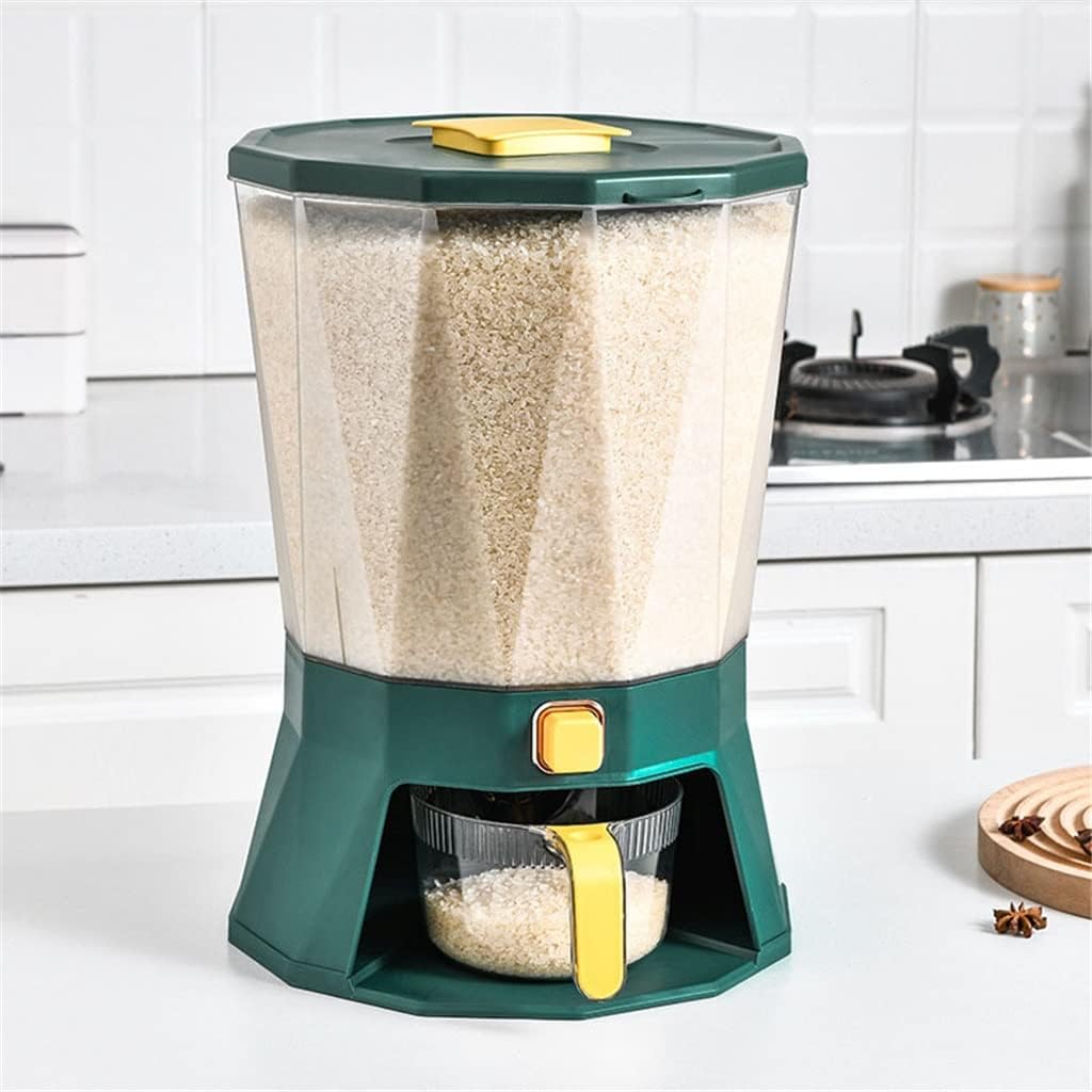 Rotating Cereal Containers Automatic Grain Storage Bin Food Container Grains Rice Box Kitchen