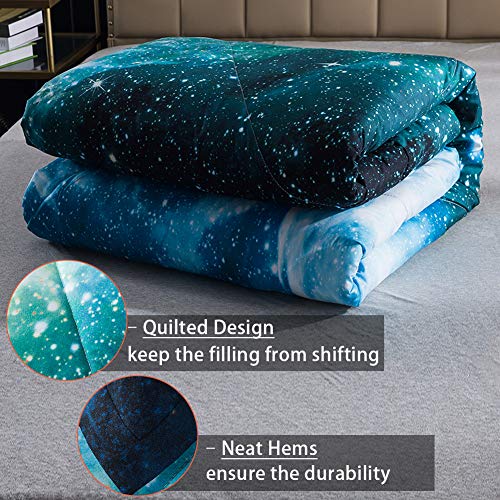 Litanika 3D Galaxy Comforter Full(79X90Lnch), 3 Pieces(1 Galaxy Comforter, 2 Pillowcases), Universe Outer Space Bedding Set, Microfiber Comforter Set For Kid Boy Girl Teen #TOP5