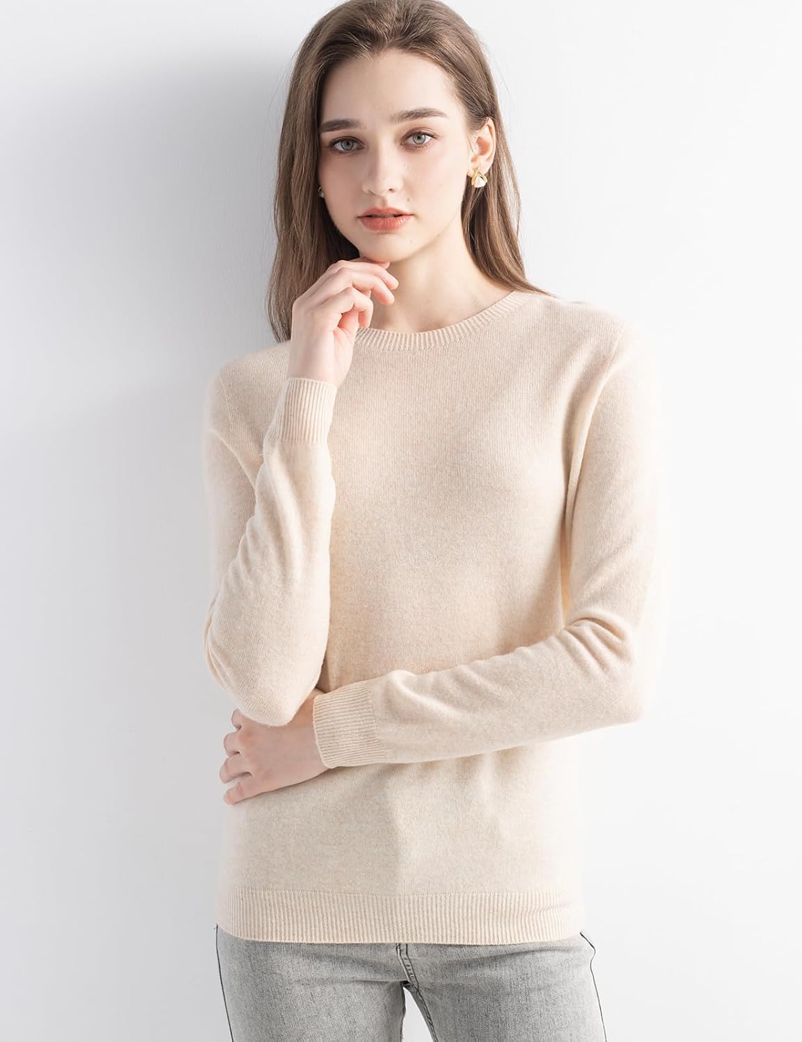 Chanyarn Women's 100% Merino Wool 2025 Fall Winter First-Line Ready to Wear Long Sleeve Seamless Knit Crewneck Sweater - Image 2